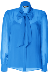 Silk Blouse with Tie Collar